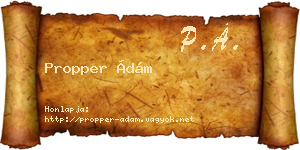 Propper Ádám névjegykártya