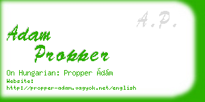 adam propper business card
